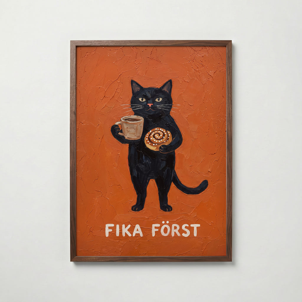 Fika Först Poster – valnötsram