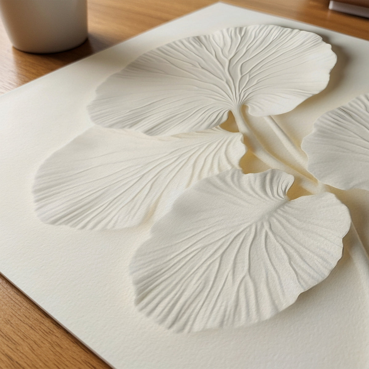 Ginkgo Leaf Textured No.2 affisch som papper på skrivbord - Bozetto