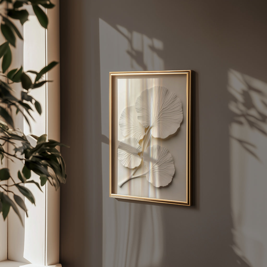 Ginkgo Leaf Textured No.2 affisch i ram i modernt hem - Bozetto