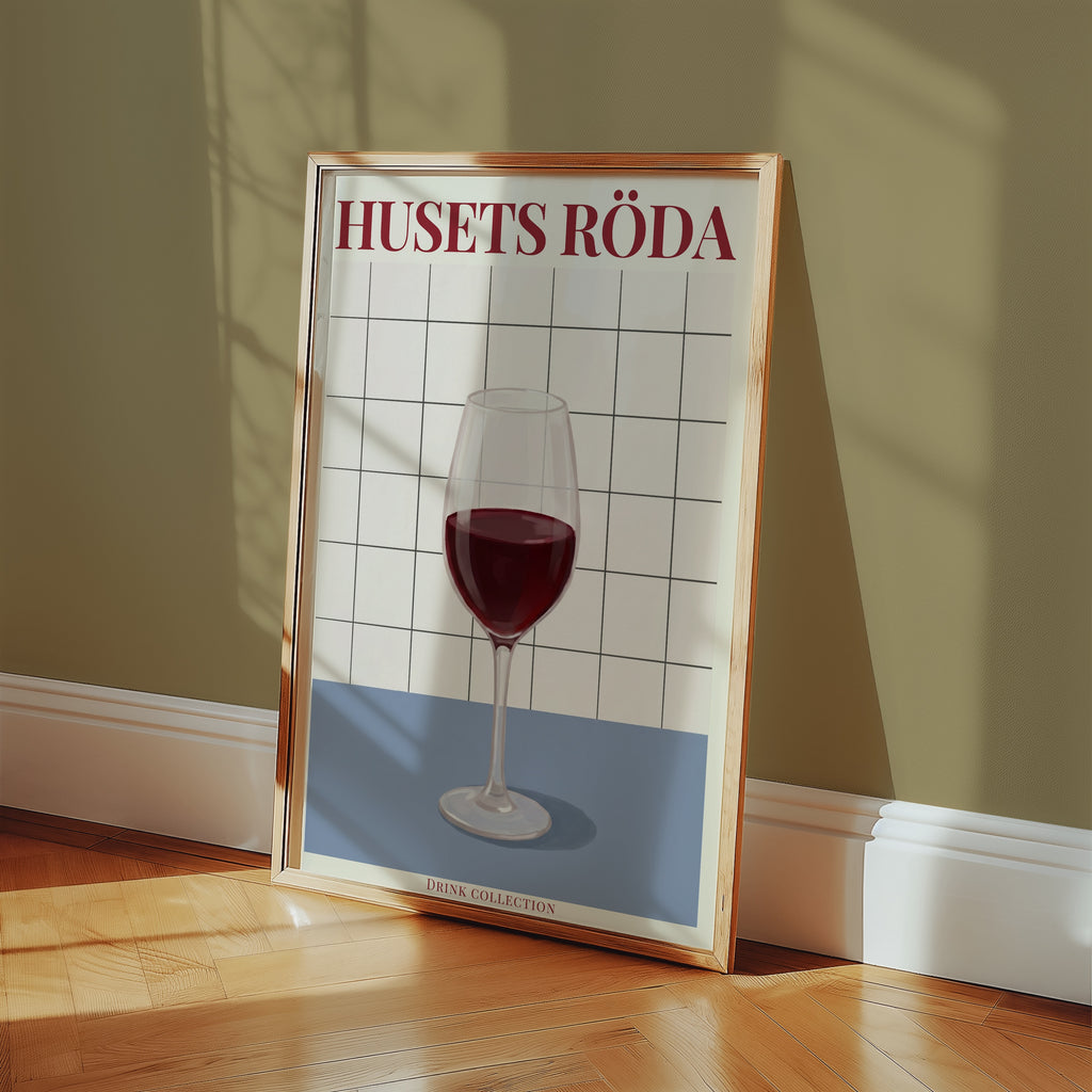 Husets Röda poster i stilrent hem med modern inredning – Bozetto i hög tryckkvalitet