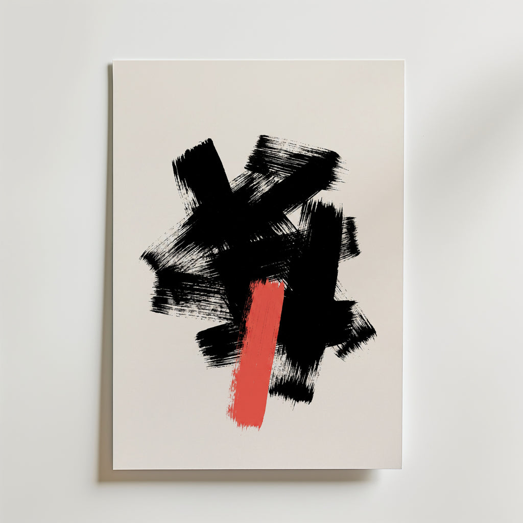 Ink & Coral Poster – canvas utan passepartout