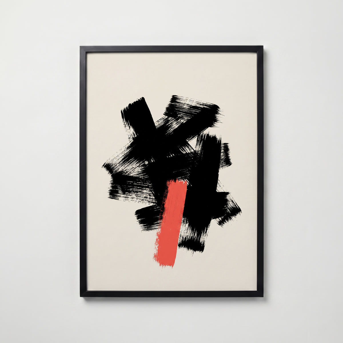 Ink & Coral Poster – svart ram