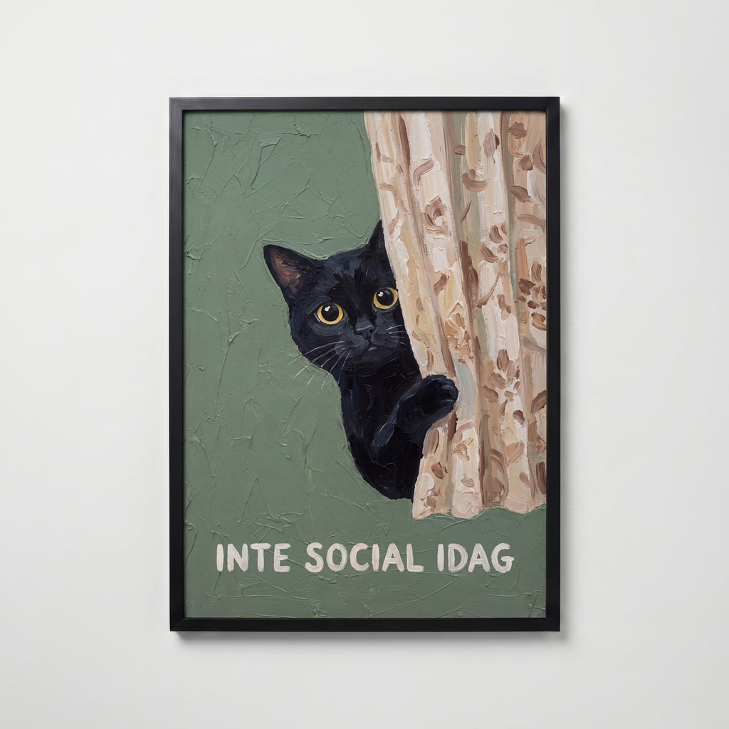 Inte Social Idag Poster – svart ram