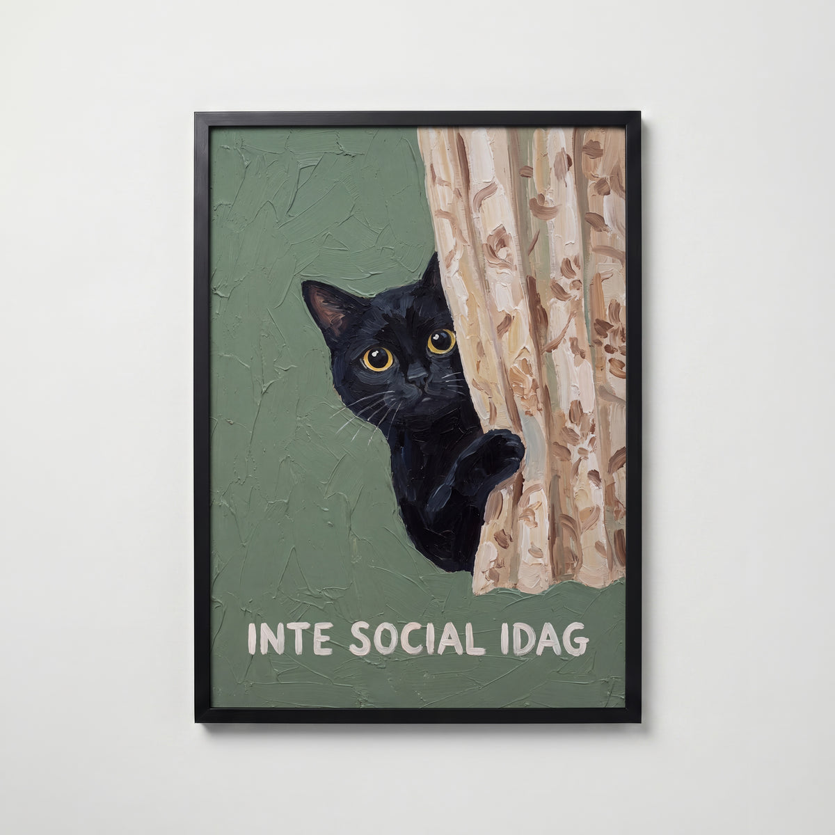 Inte Social Idag Poster – svart ram