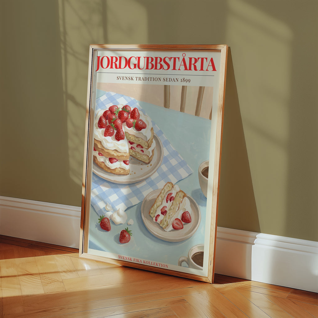 Jordgubbstårta Poster i rumsmiljö - Bozetto