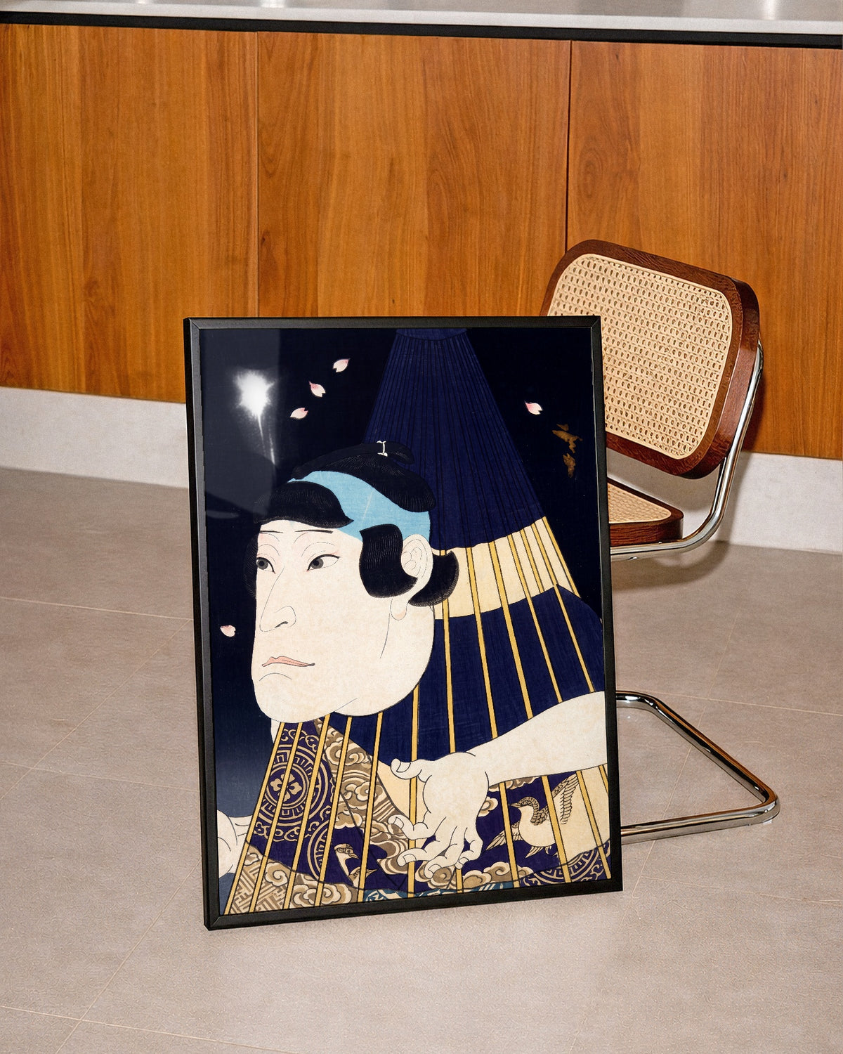 Kabuki Spirit Poster i hall, dramatisk kabukifigur, från Bozetto