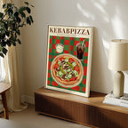Kebabpizza poster i inramad rumsmiljö – Bozetto konsttryck i hög tryckkvalitet