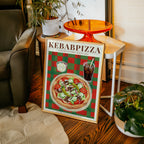 Kebabpizza poster i stilren inredning – Bozetto konsttryck i hög tryckkvalitet