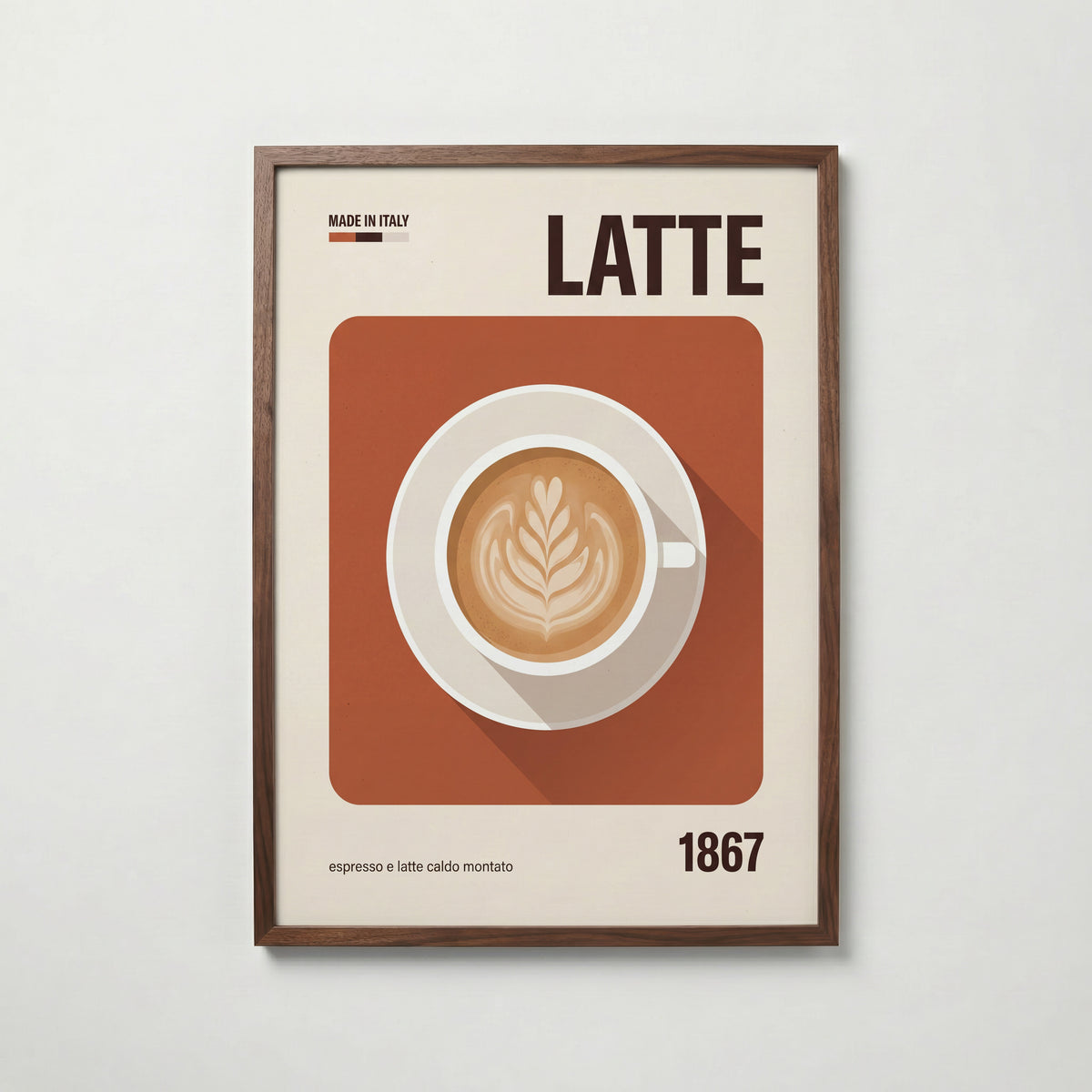 Caffè Latte Poster – valnötsram