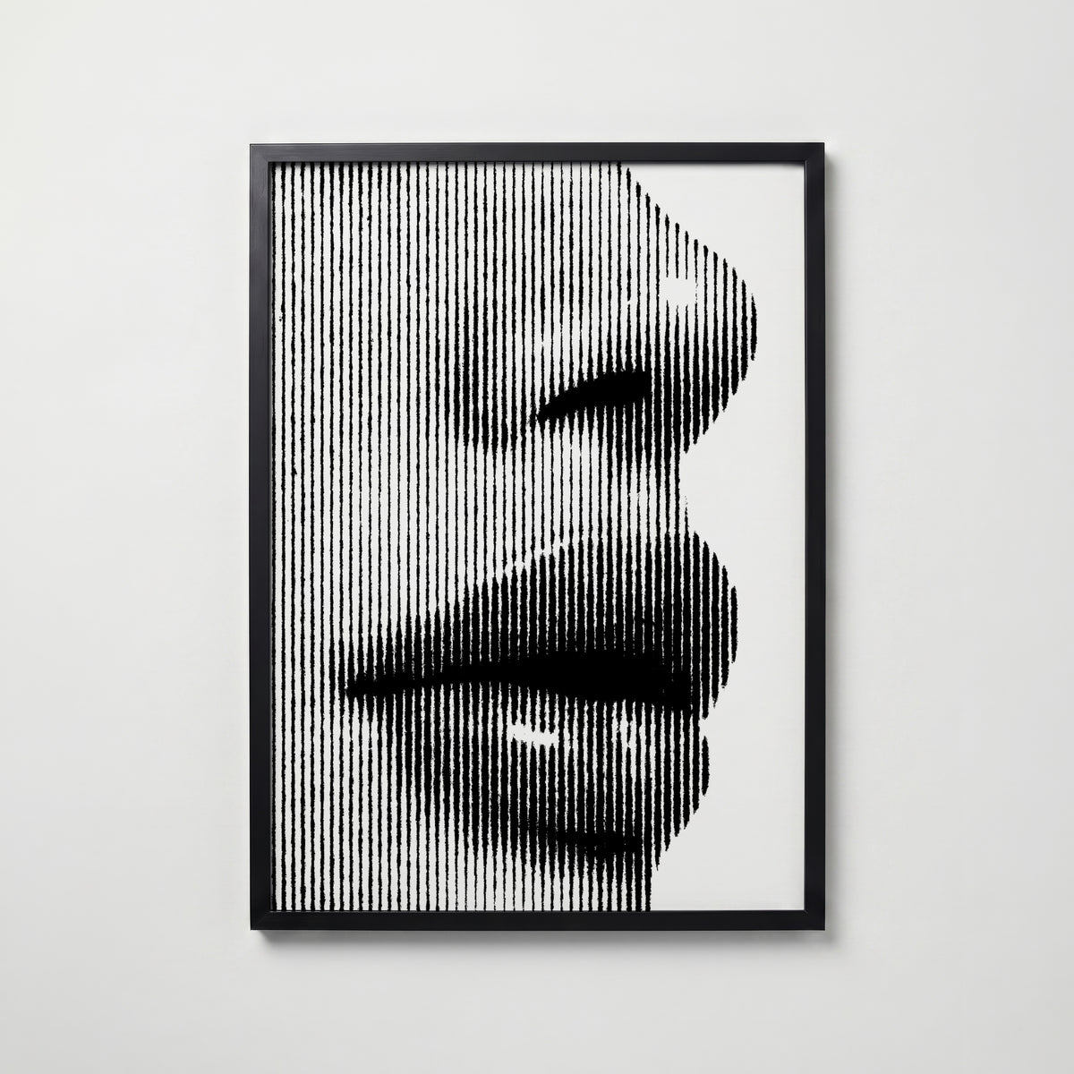 Line Portrait Poster – svart ram