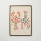 Folk Art Lobsters Poster – valnötsram
