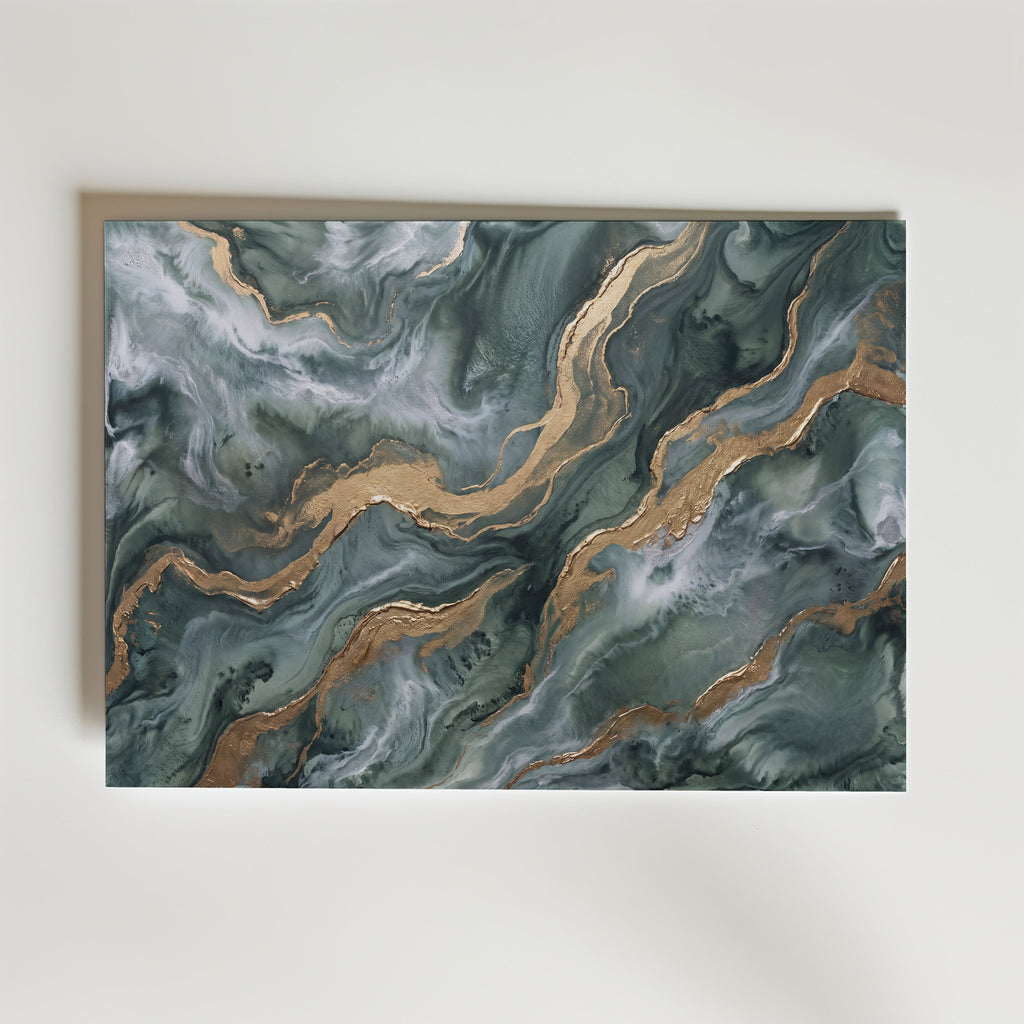 Emerald & Gold Poster – canvas utan passepartout