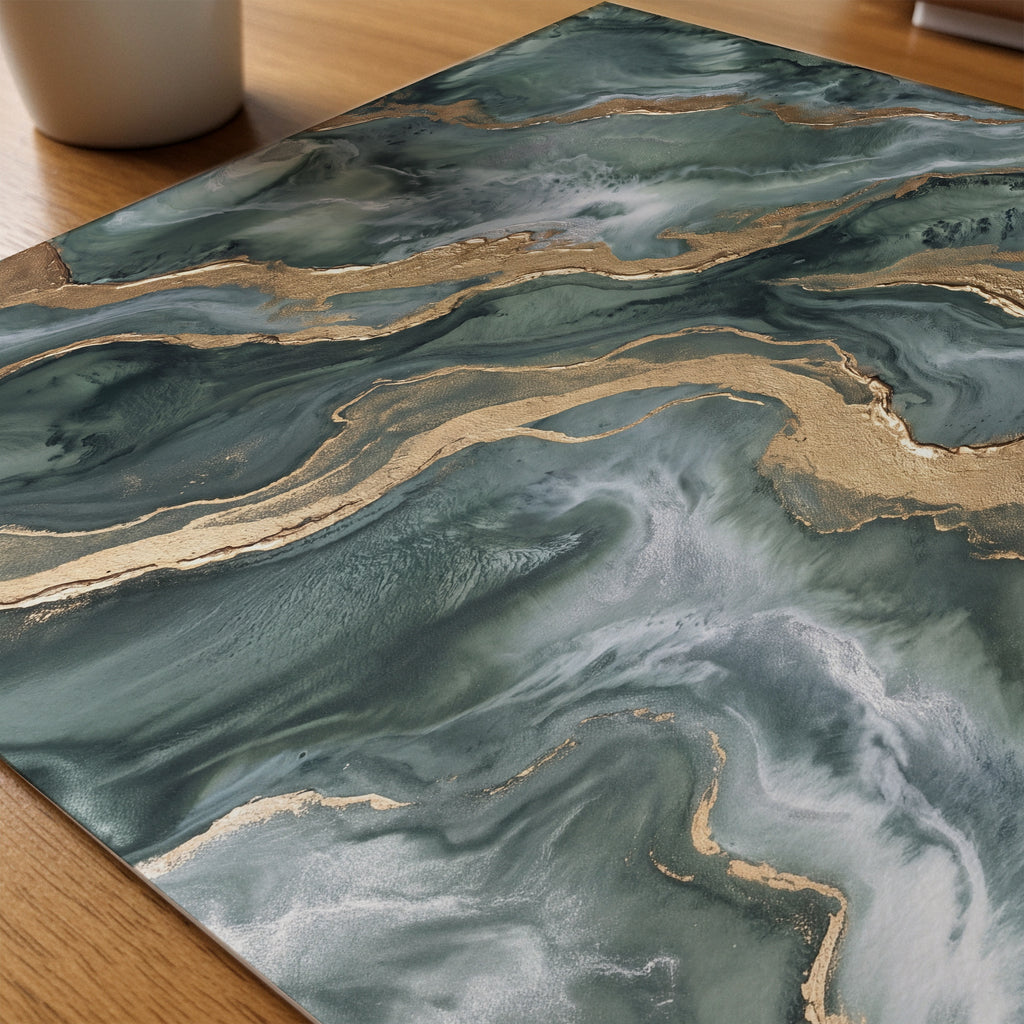Emerald & Gold Poster – närbild på papper