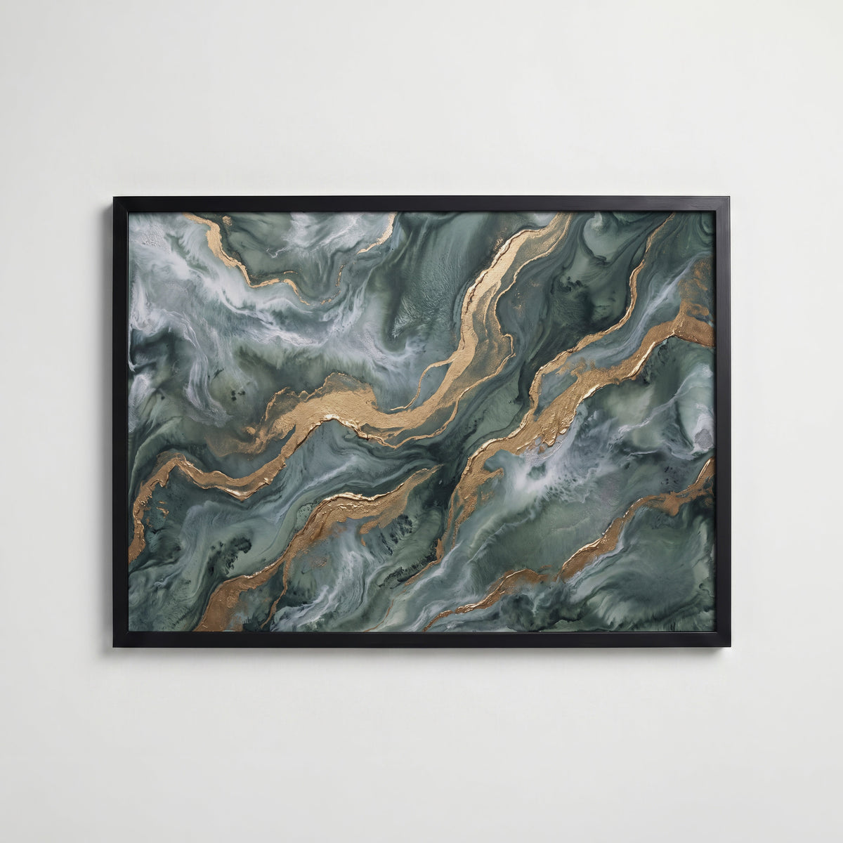 Emerald & Gold Poster – svart ram