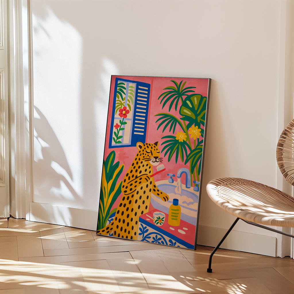 Morning Ritual Leopard Poster