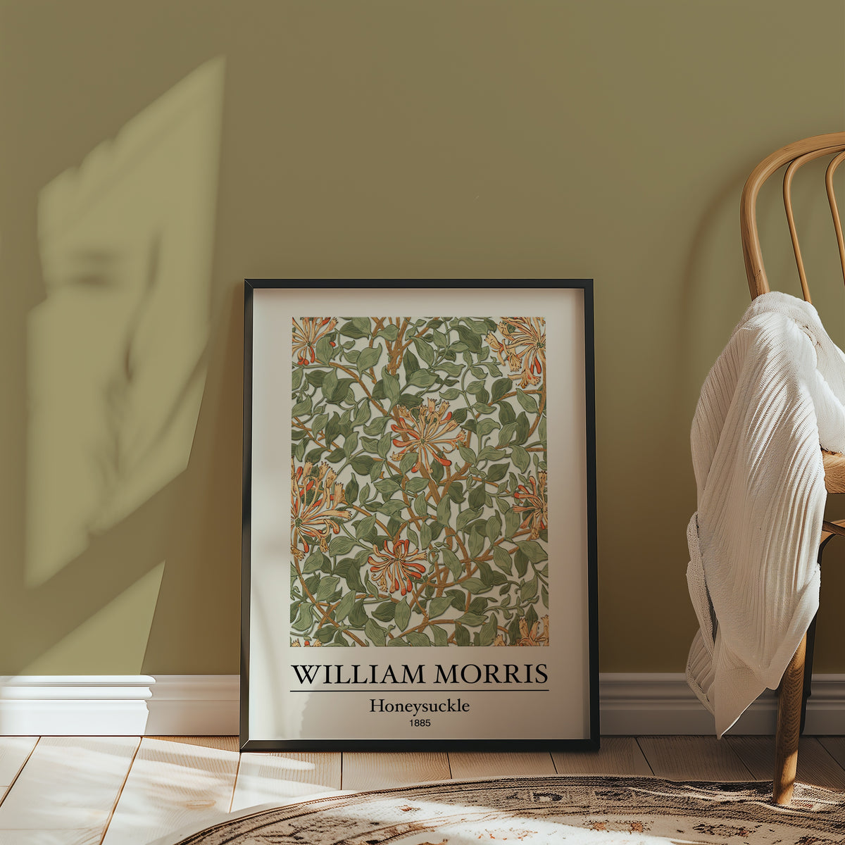 William Morris Honeysuckle poster i inredd rumsmiljö – Bozetto