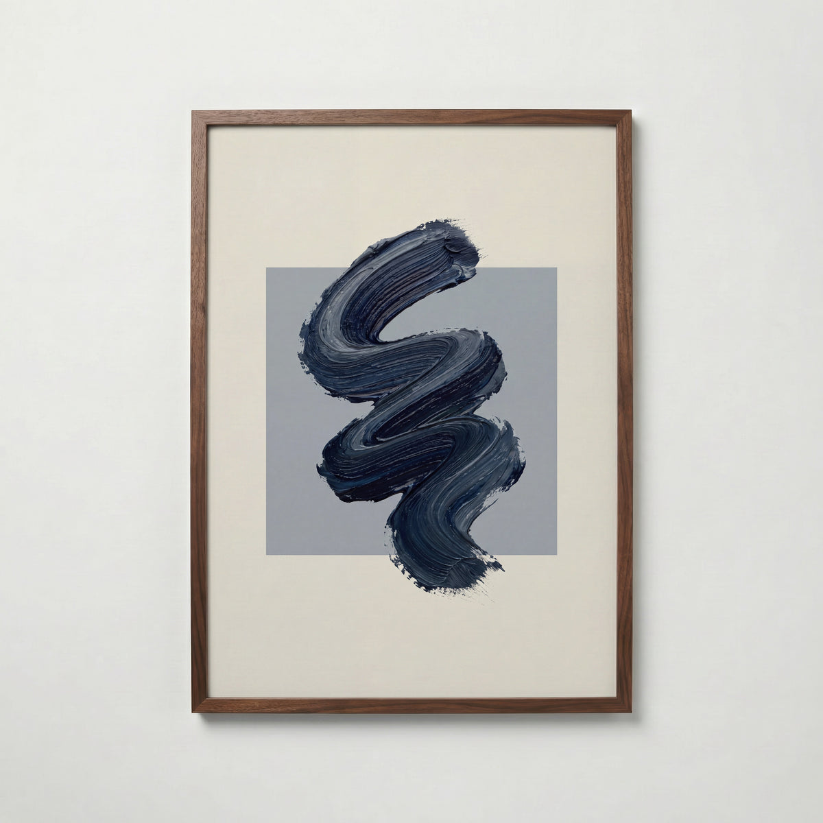 Navy Zigzag Poster – valnötsram