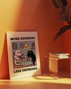 Espresso Therapy poster i inramad miljö – Bozetto konsttryck i hög kvalitet