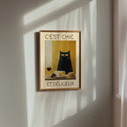 French Gourmet Cat poster i inramad miljö – Bozetto konsttryck i hög kvalitet
