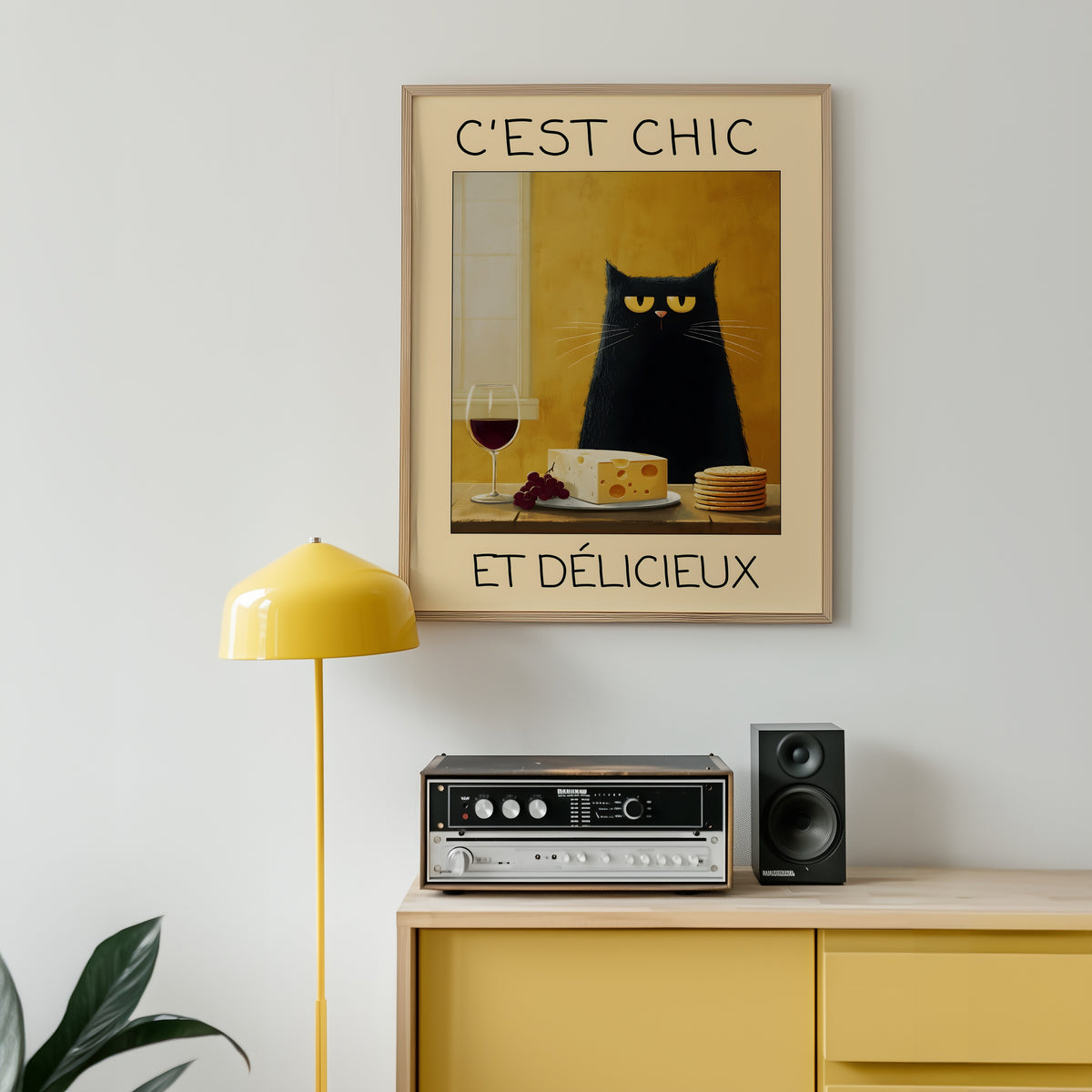 French Gourmet Cat poster i stilren inredning – Bozetto konsttryck i hög kvalitet