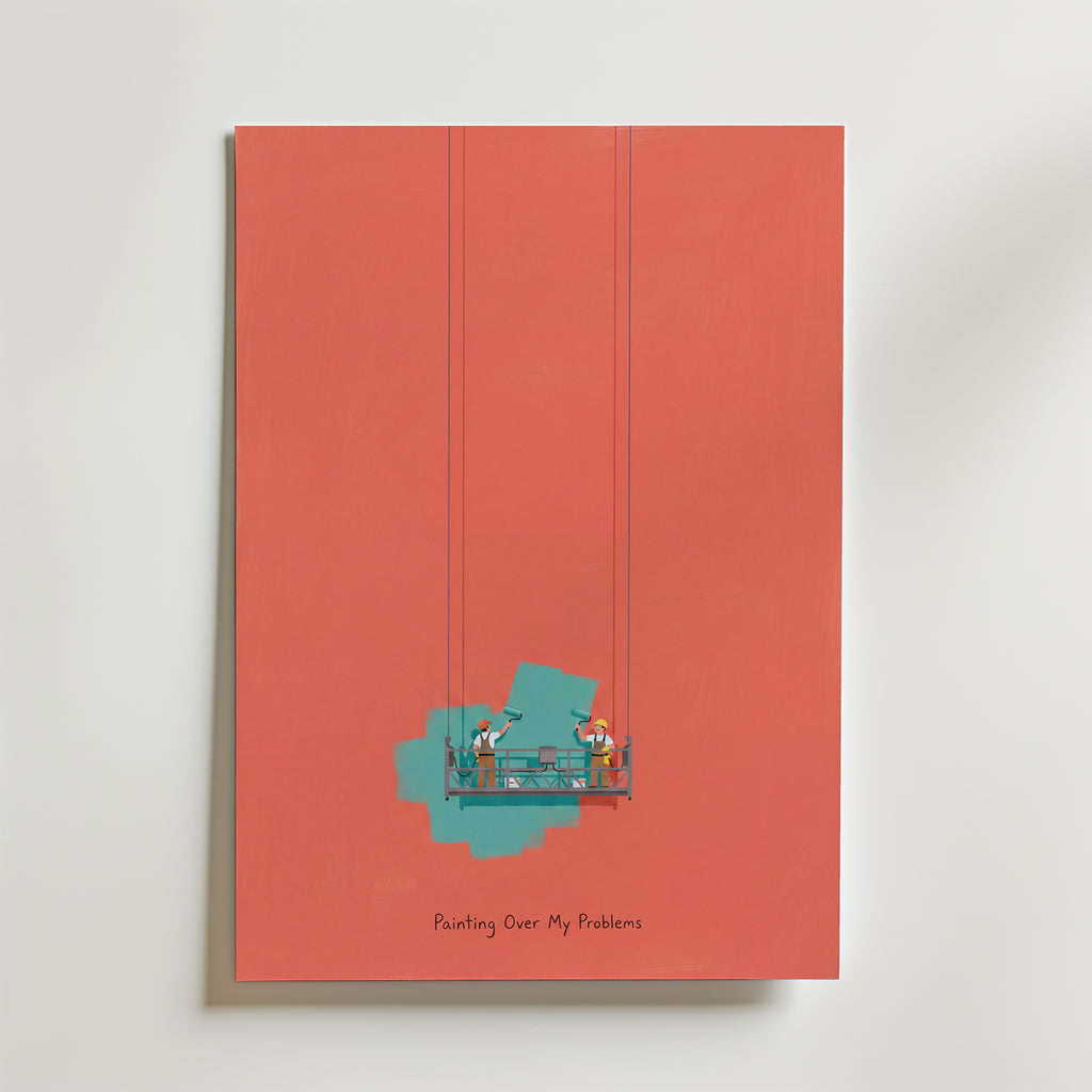 Painting Over My Problems Poster – canvas utan passepartout