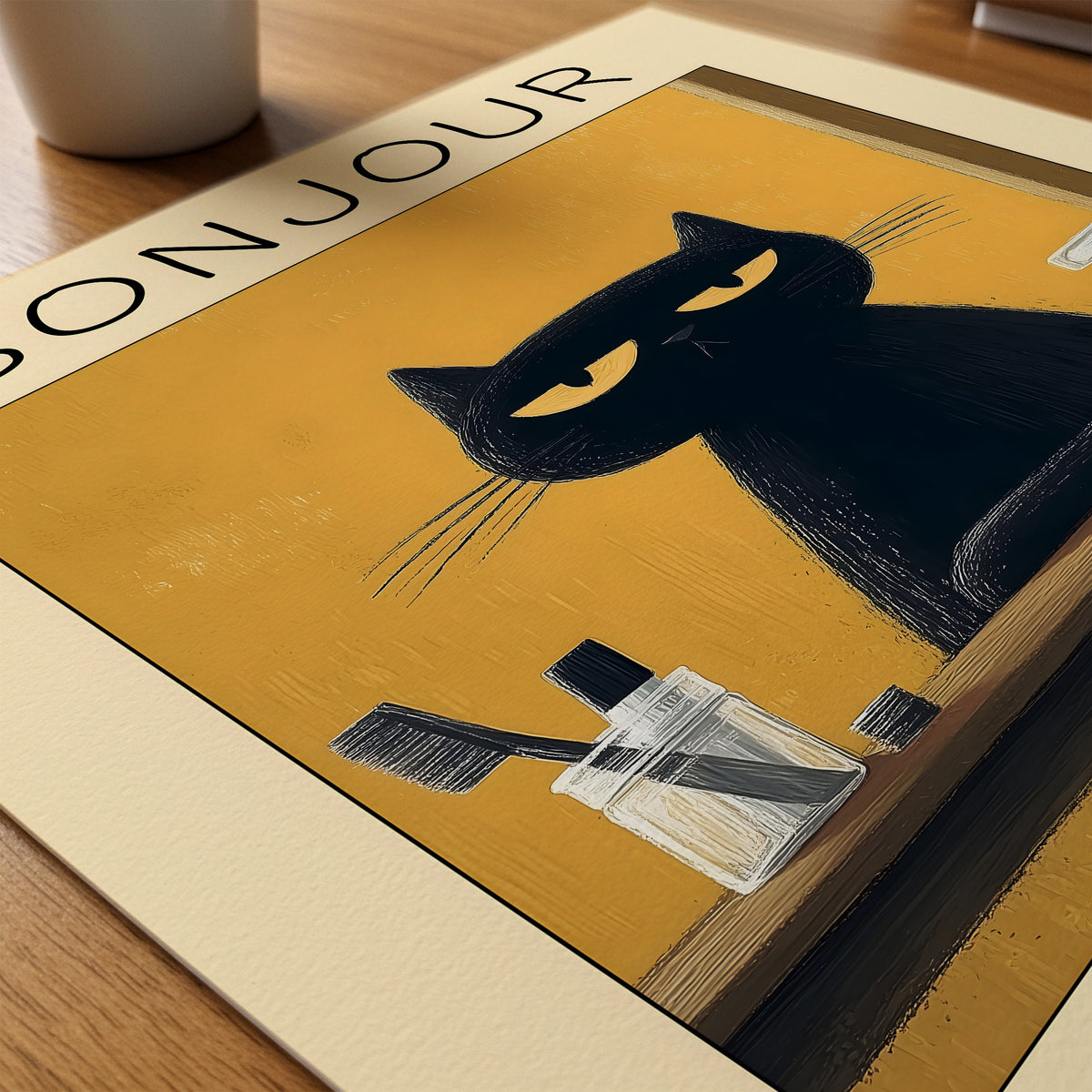 Parisian Morning Ritual konsttryck på skrivbord – Bozetto poster i hög kvalitet