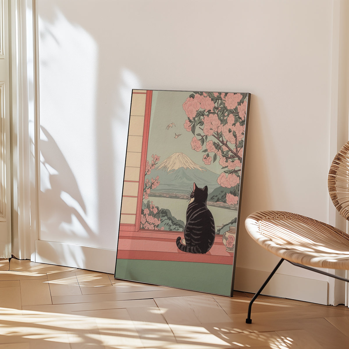 Peaceful Blossom View poster i inramad miljö – Bozetto