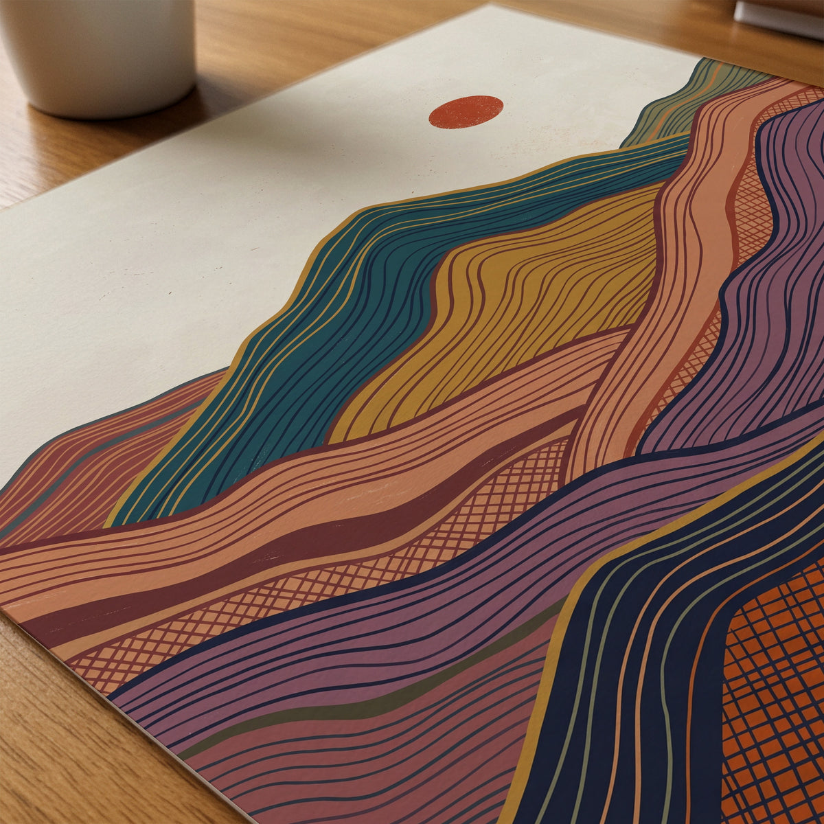 Painted Peaks Poster – närbild på papper