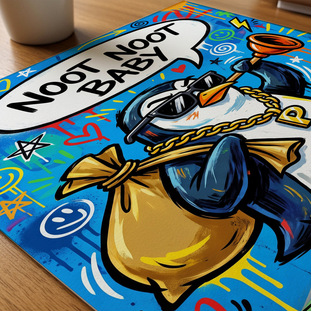 Noot Noot Baby Poster – närbild på papper