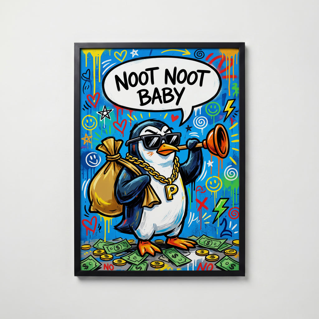 Noot Noot Baby Poster – svart ram