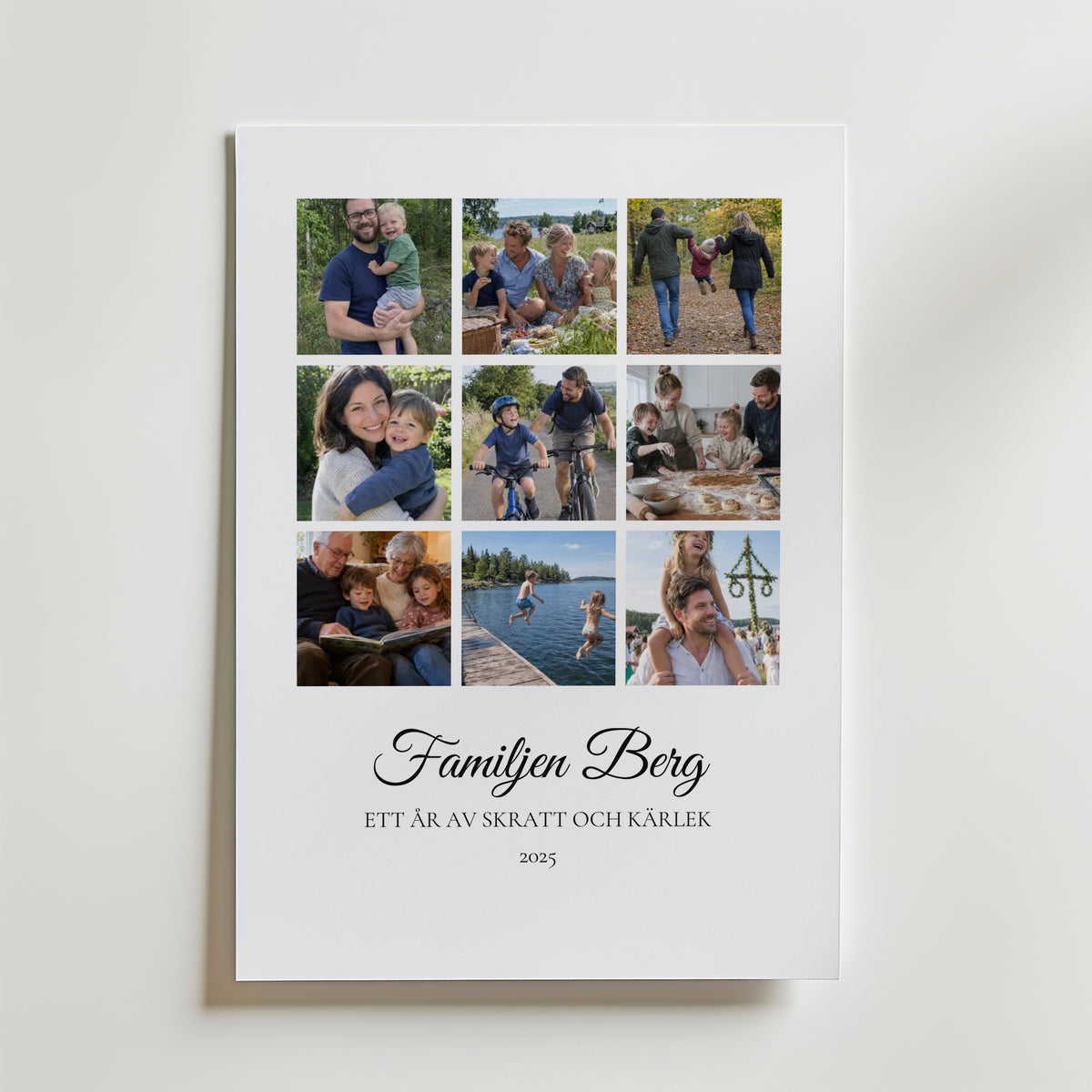 Personlig 9 foton familjenamn poster