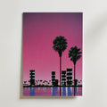 Hiroshi Nagai Pink Sunset Skyline Poster utan passepartout