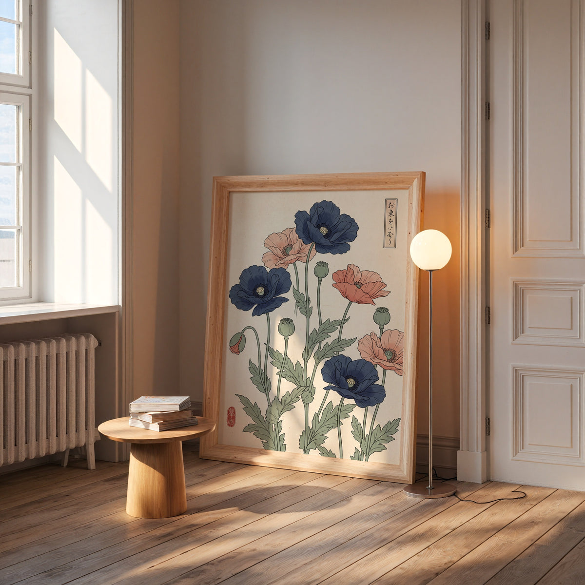 Indigo Poppies Poster – i rum 5