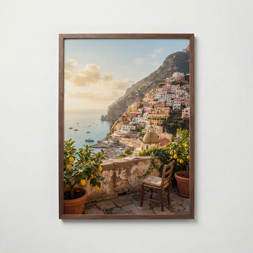 Positano Morgon Poster – valnötsram