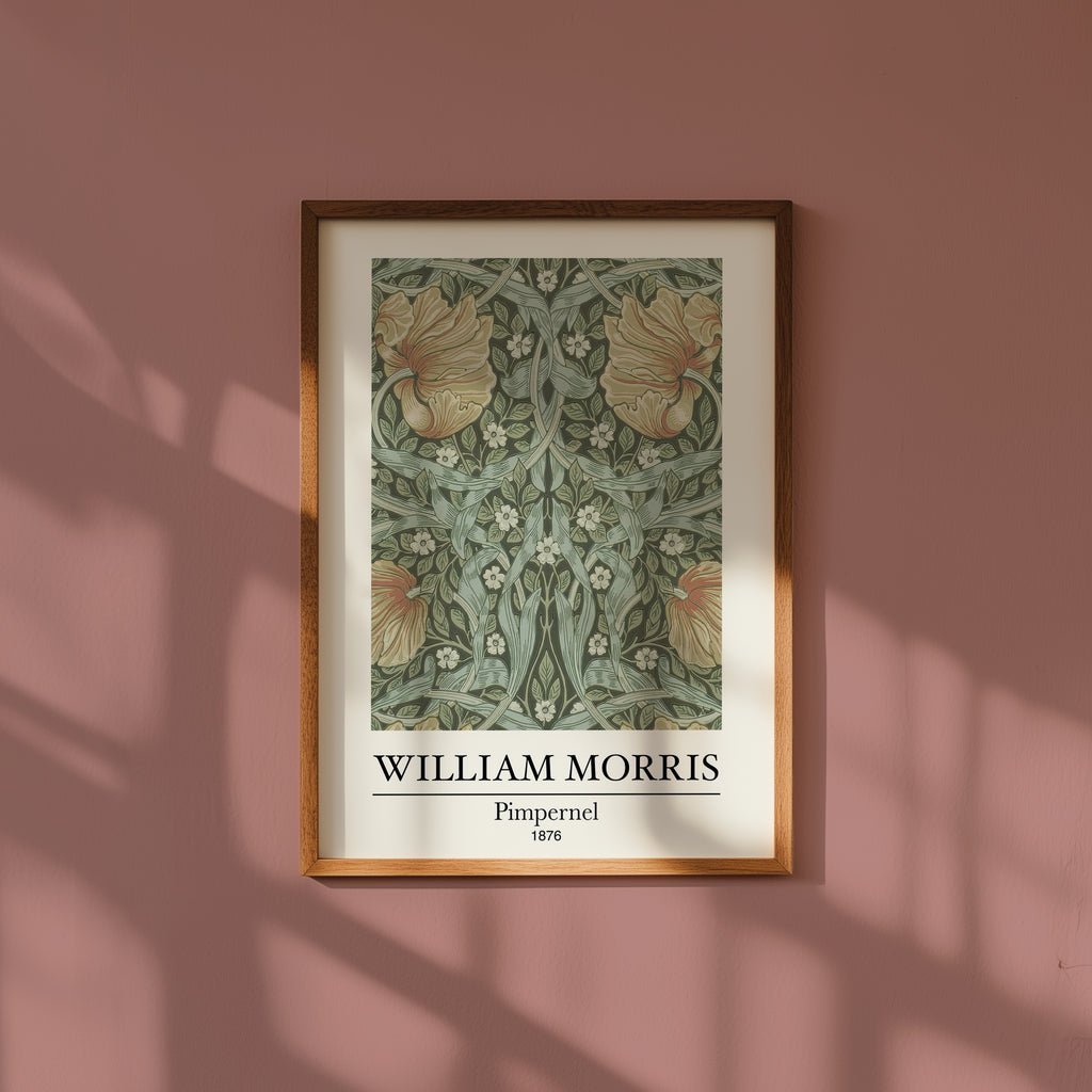 William Morris Pimpernel poster visualiserad i inredning – Bozetto affisch