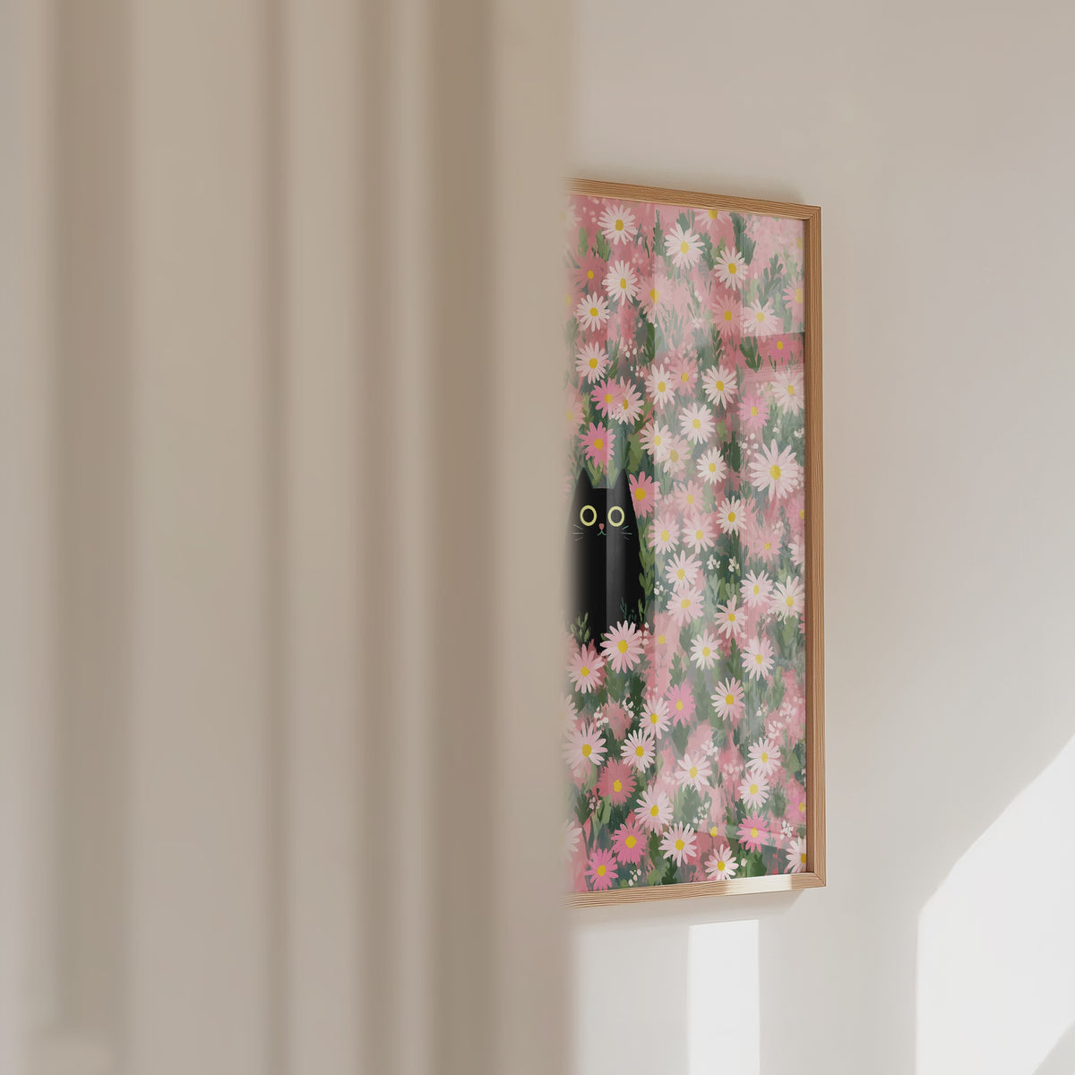 Hidden Cat in Daisy Meadow Poster – väggvideo