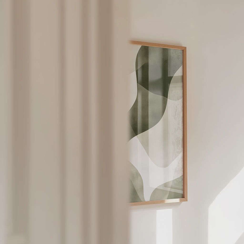 Abstract Green Shapes No.1 Poster