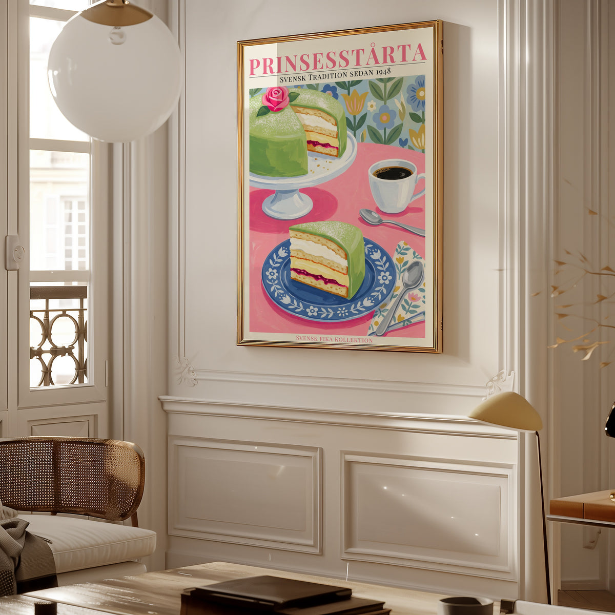 Prinsesstårta Poster i ram på vägg, inramad rumsbild - Bozetto