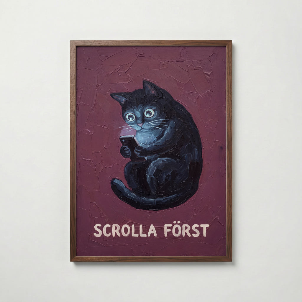 Scrolla Först Poster – valnötsram