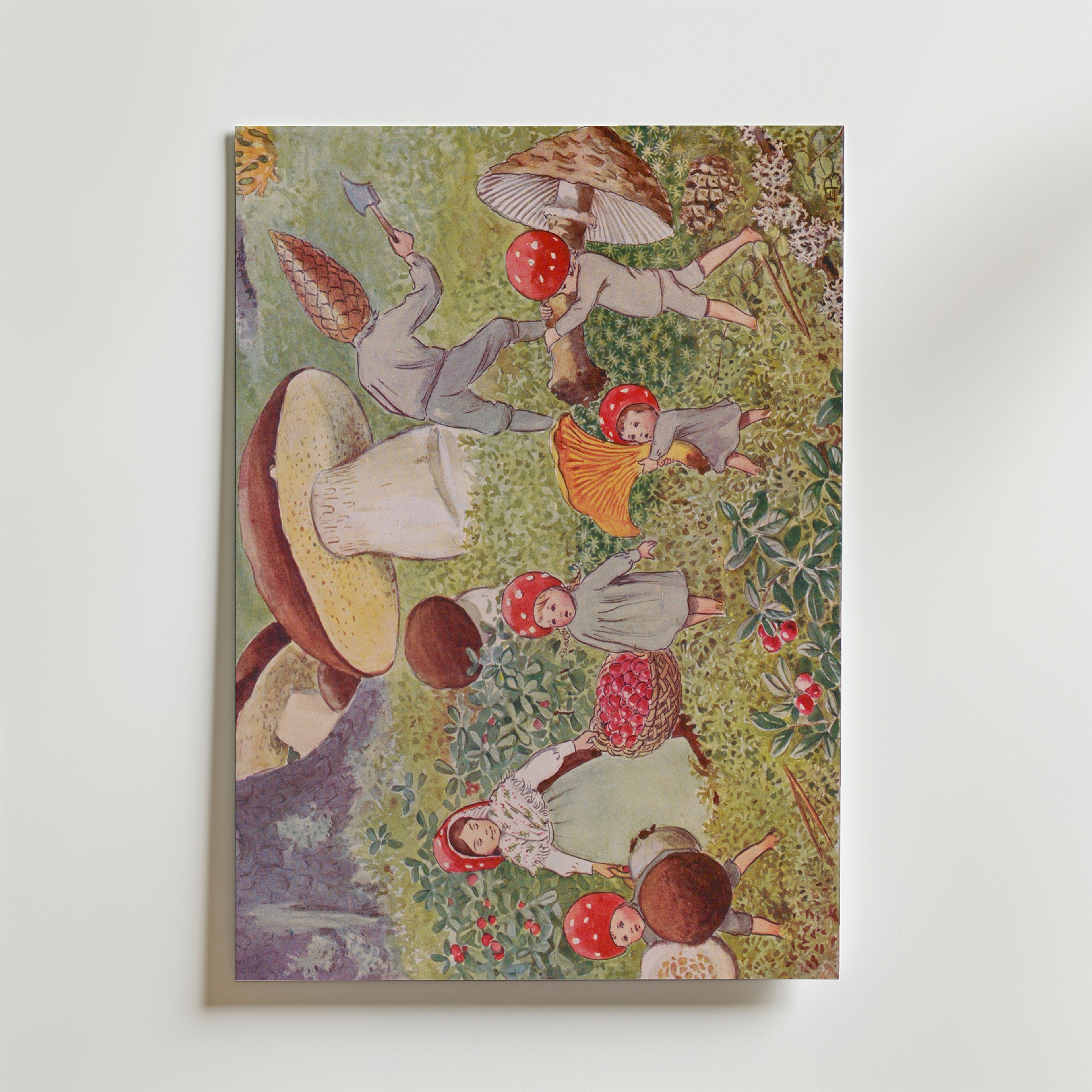 Elsa Beskow Tomtebobarnen Skogsplock Poster – utan passepartout