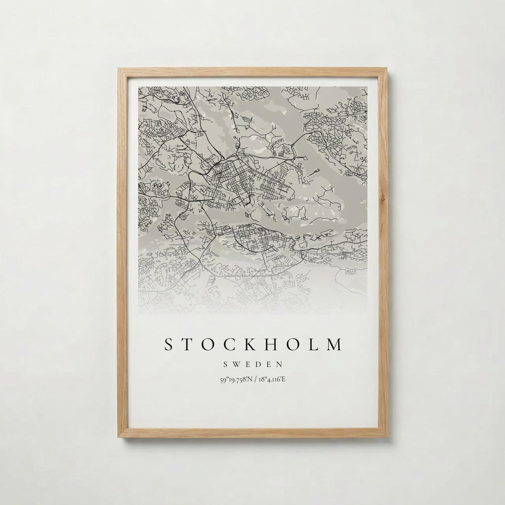 Ljus personlig stadskarta i ekram