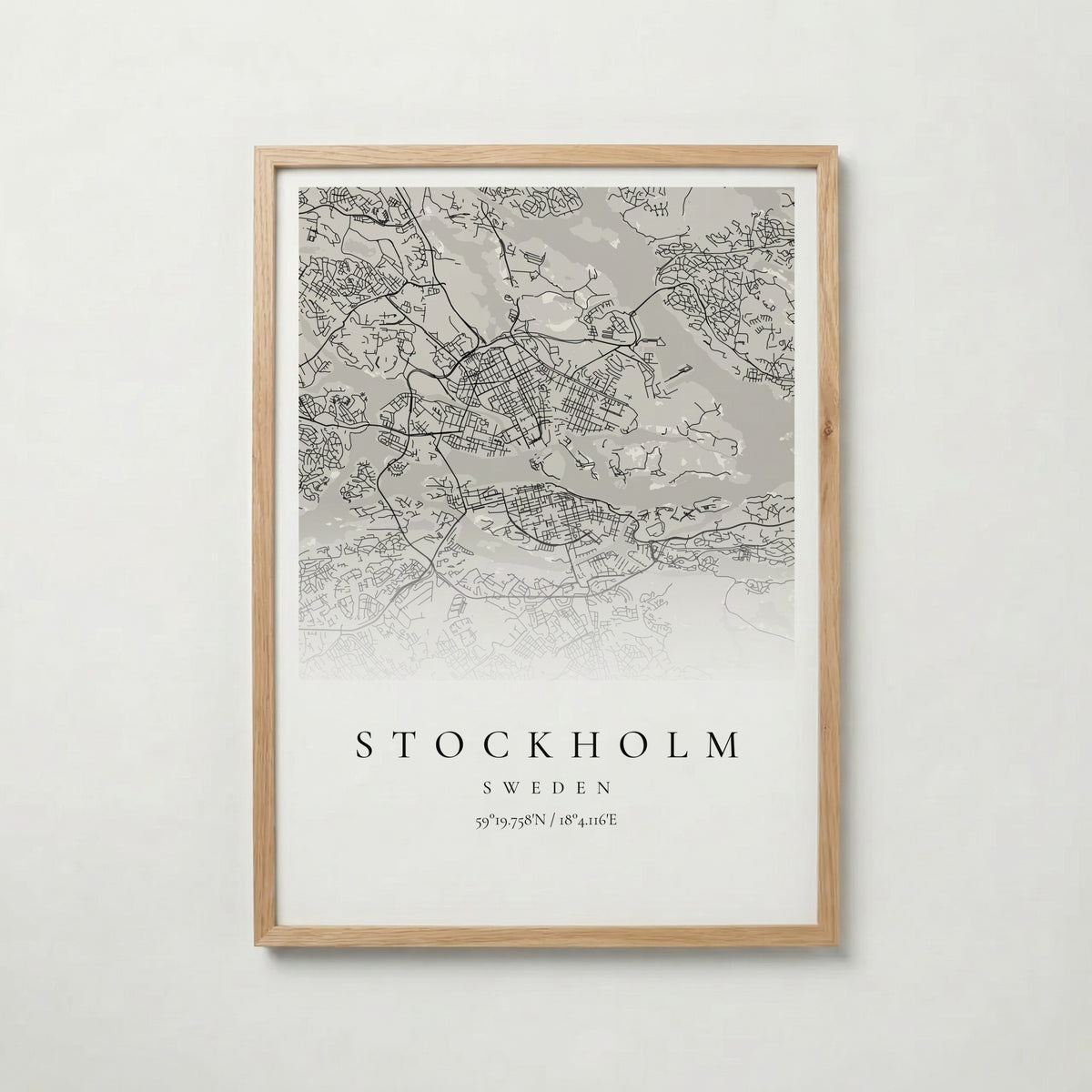 Ljus personlig stadskarta i ekram