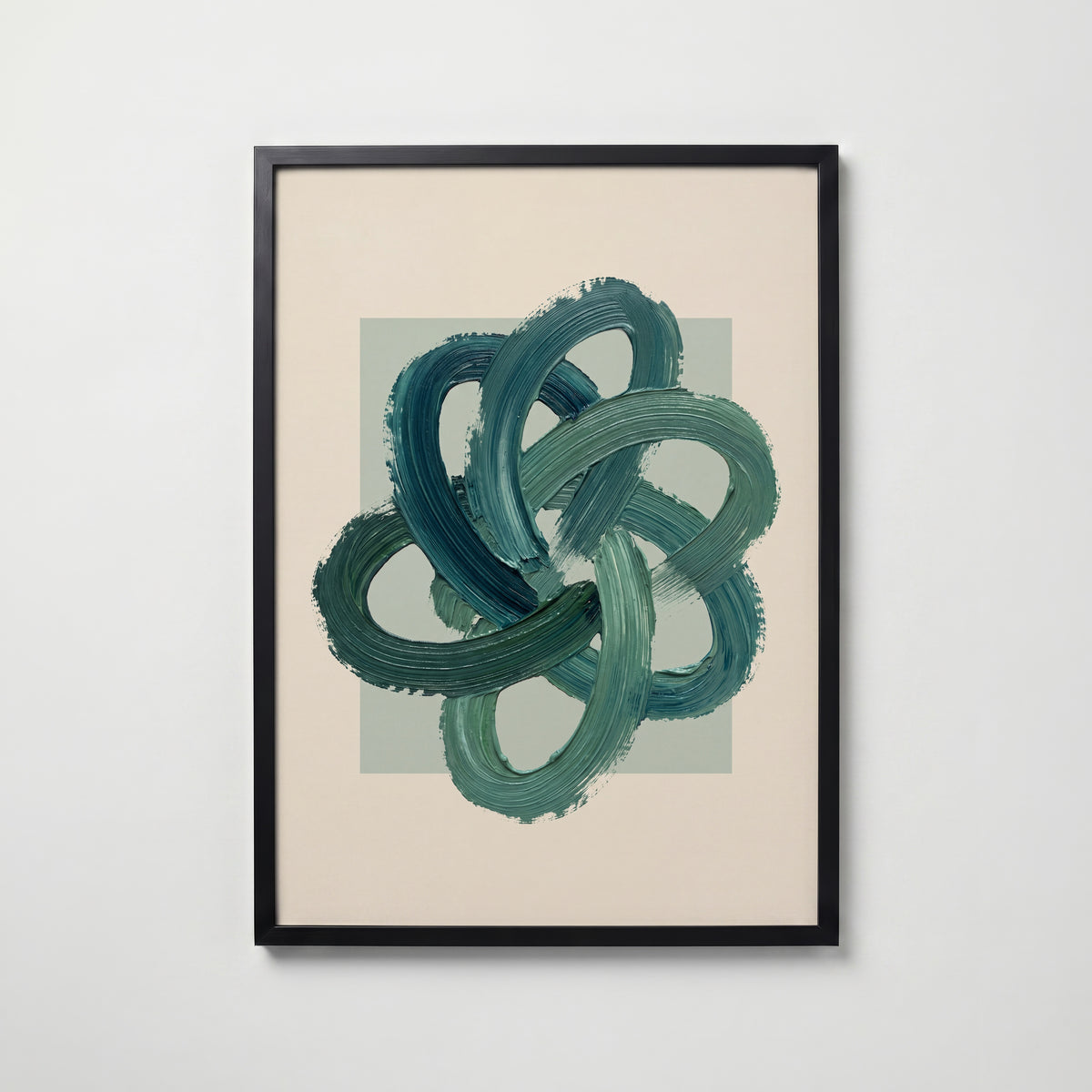 Teal Knot Poster – svart ram