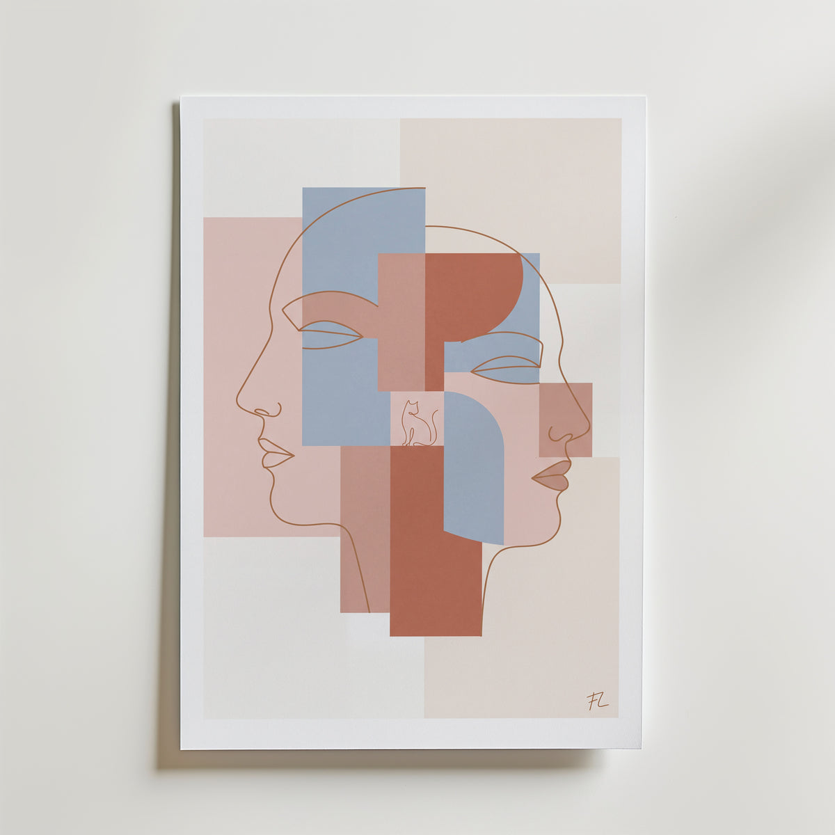 Freja Lund – To Ansigter – canvas utan passepartout