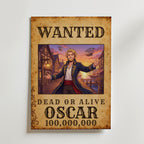 Personlig WANTED-animeposter med namn och belöning