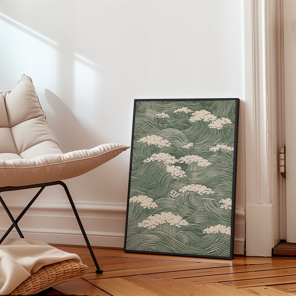 Waves and Clouds poster i inredd miljö – Bozetto affisch i hög tryckkvalitet