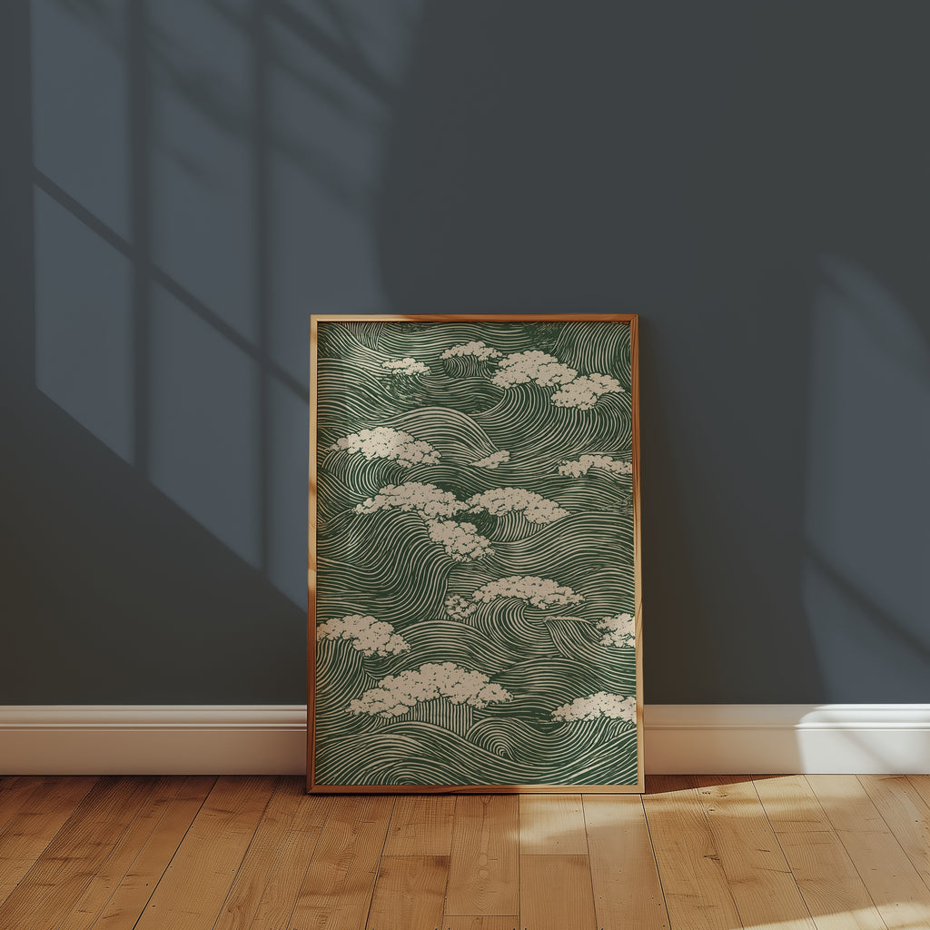 Waves and Clouds poster i stilren inredning – Bozetto affisch i hög tryckkvalitet