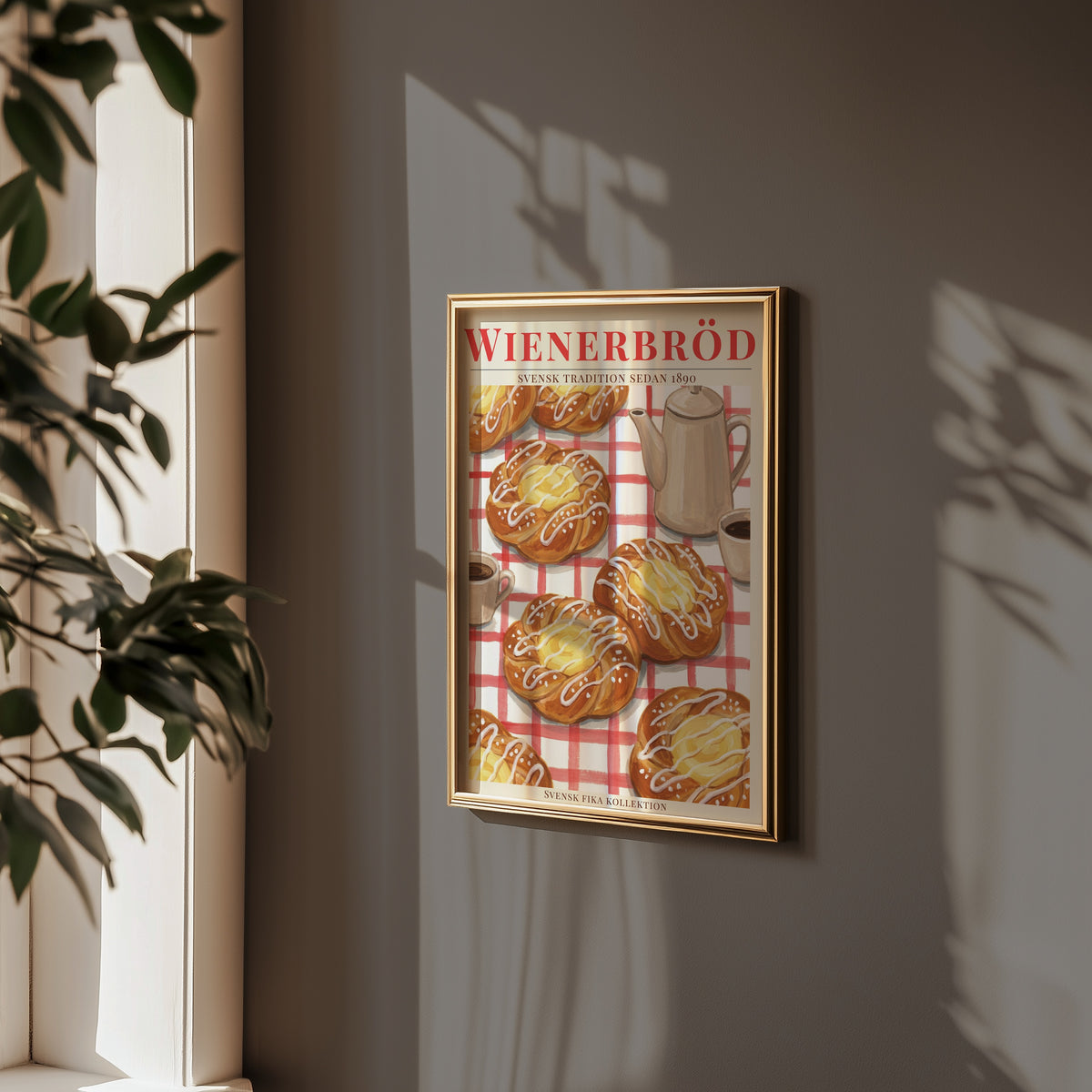 Wienerbröd poster i inramad rumsmiljö – Bozetto konsttryck i hög tryckkvalitet