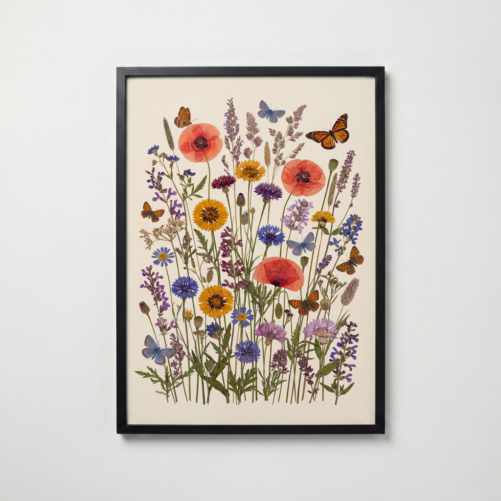 Wildflower Meadow Poster – svart ram