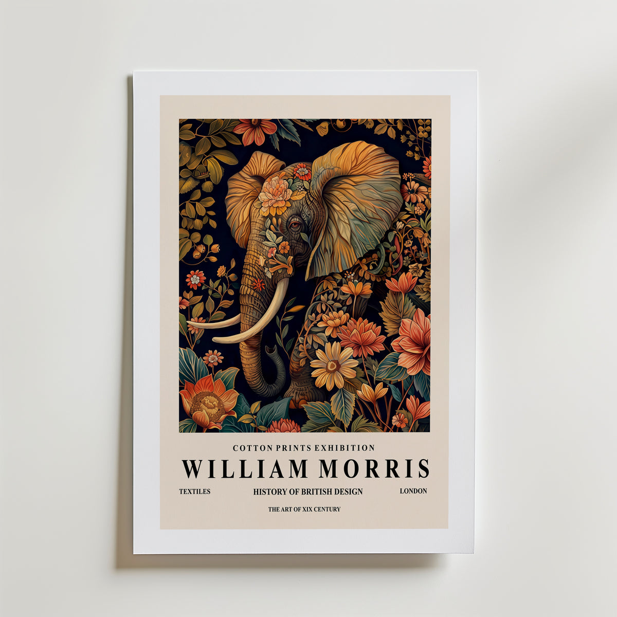 William Morris Elephant Poster – med passepartout